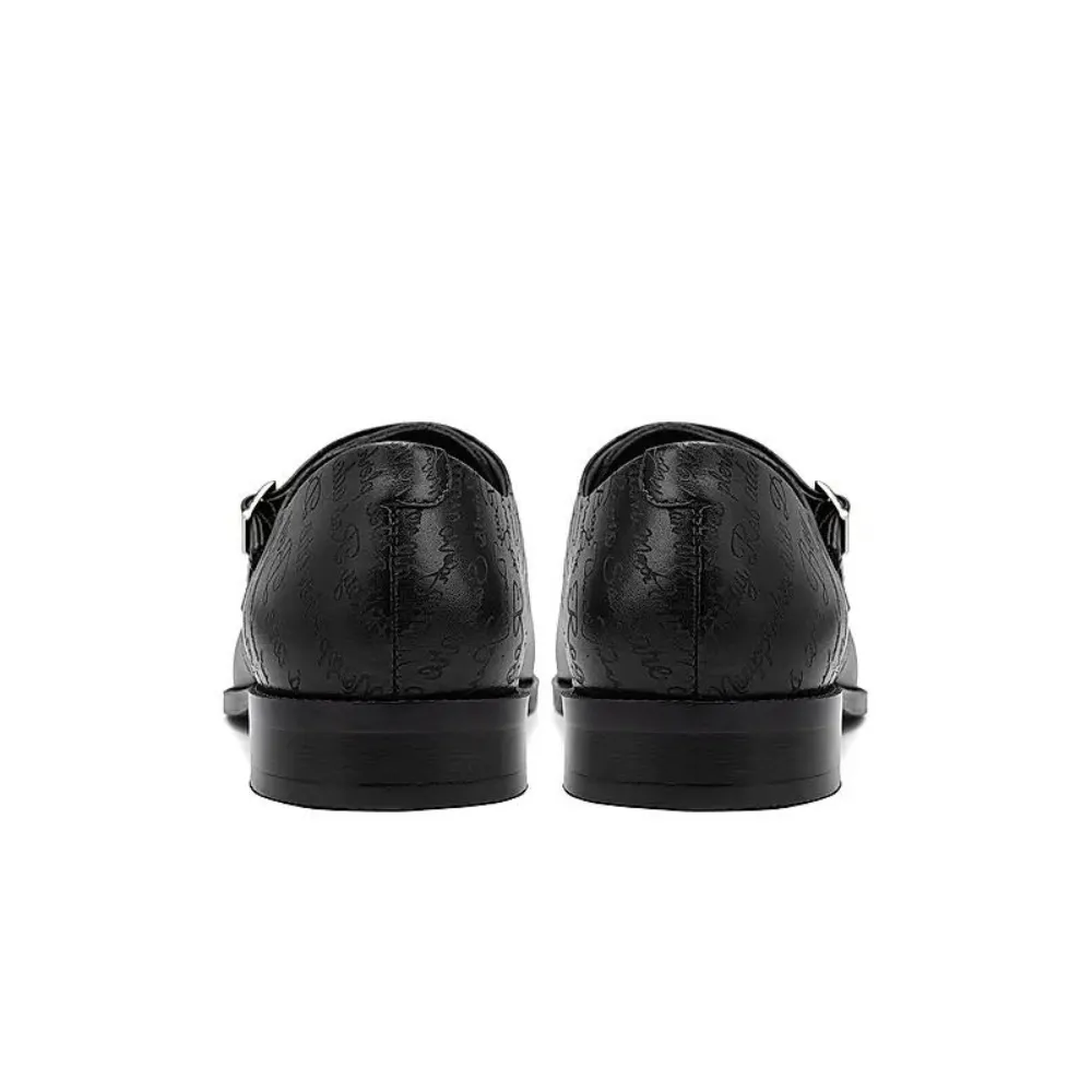 Black Signato Leather Monk Straps