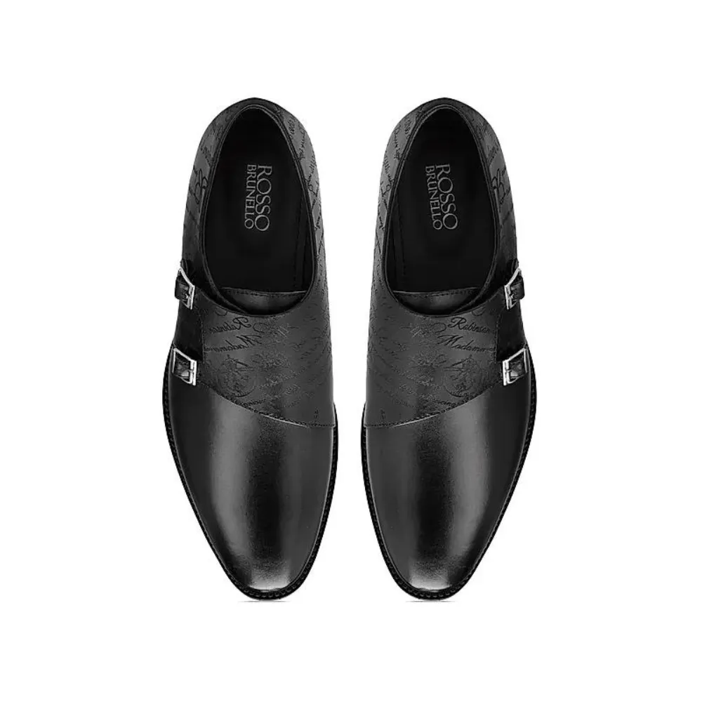 Black Signato Leather Monk Straps