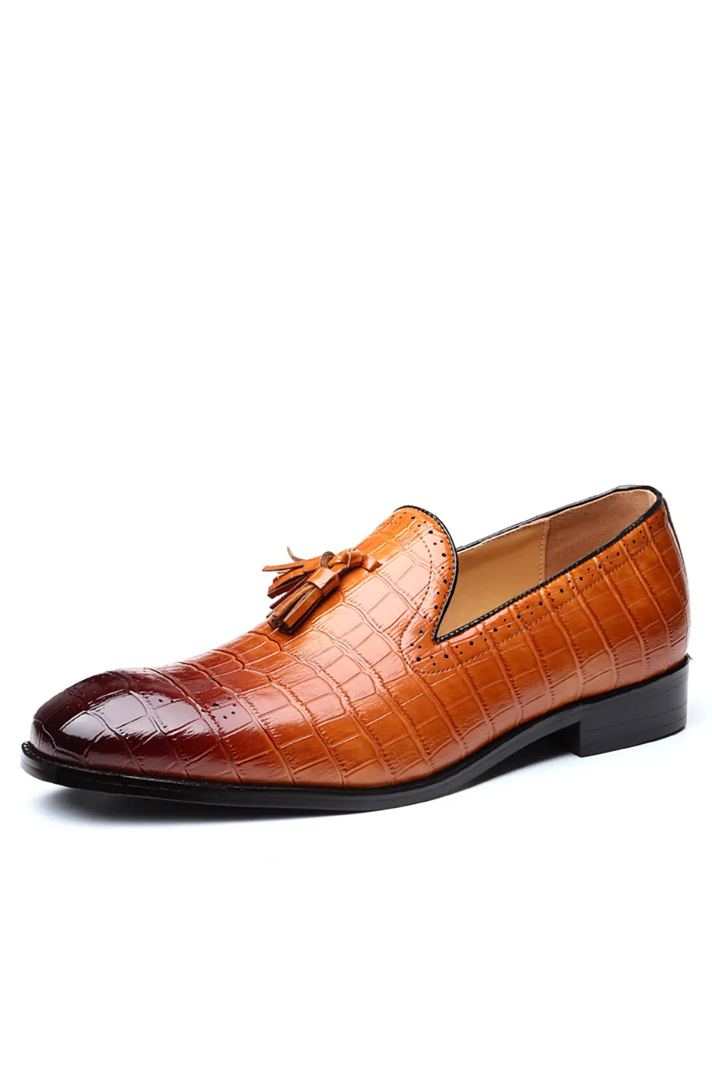 Black Slip-On Fringe Men's Party Shoes