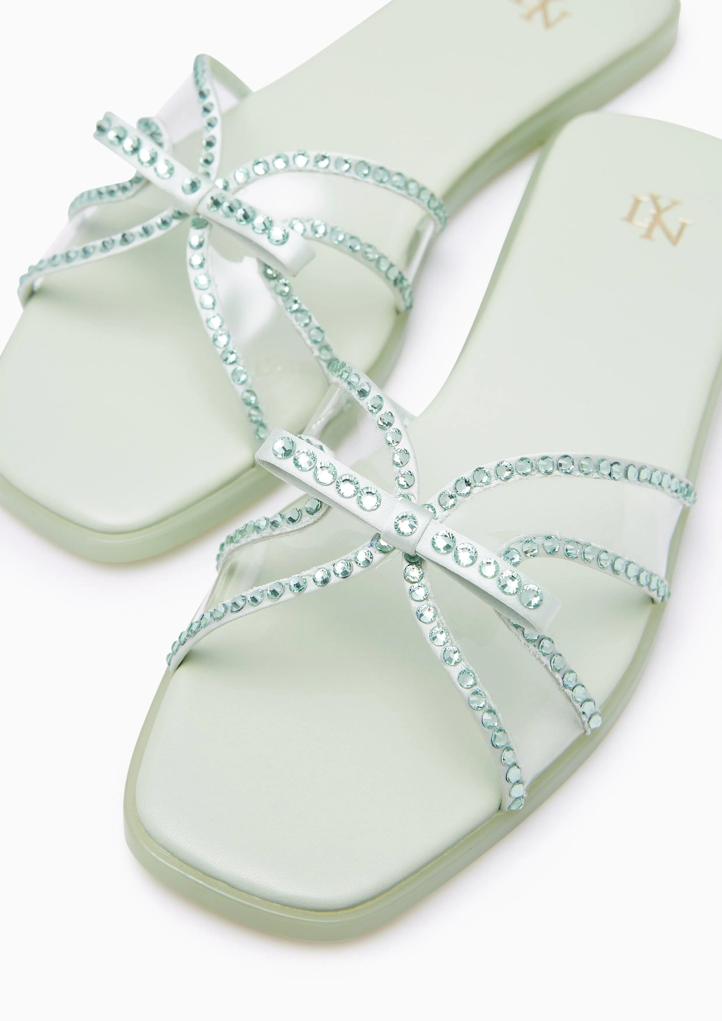 Spencer Flat Sandals Light Green