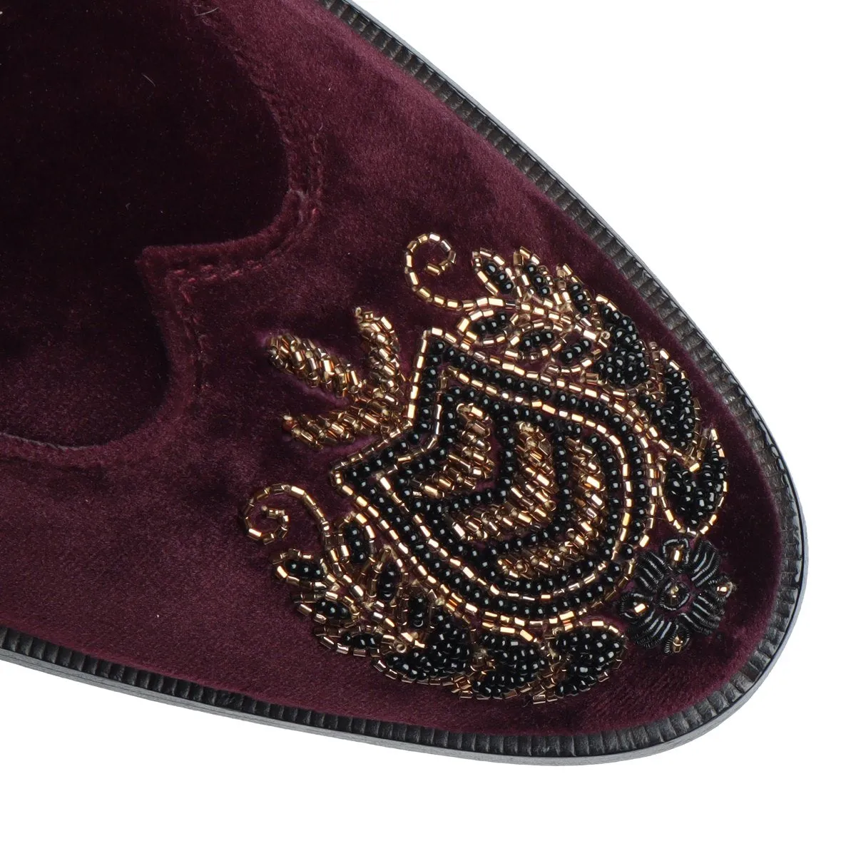 Zardosi Wingtip Purple Velvet Formal Shoes by Brune & Bareskin